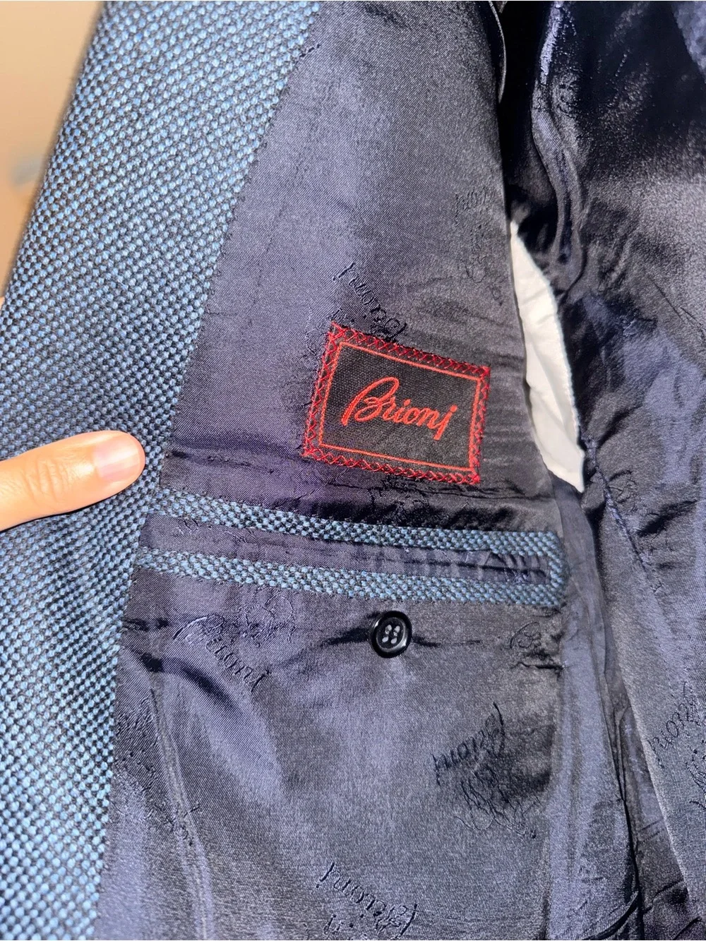 Brioni Harris Tweed Navy Jacket